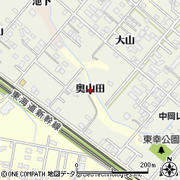 愛知県豊橋市高師町奥山田周辺の地図
