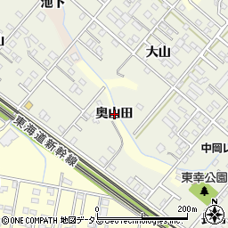 愛知県豊橋市高師町（奥山田）周辺の地図