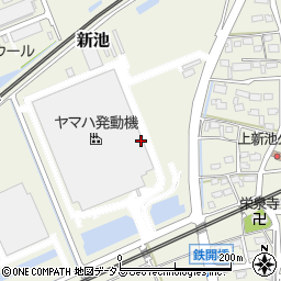 静岡県袋井市新池周辺の地図