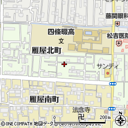 大阪府四條畷市雁屋北町19-4周辺の地図