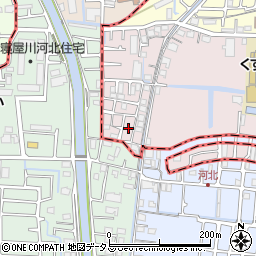 大阪府四條畷市二丁通町28周辺の地図