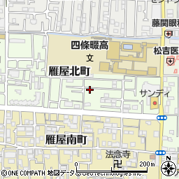 大阪府四條畷市雁屋北町19-3周辺の地図