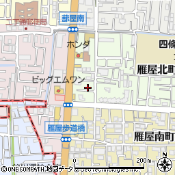 大阪府四條畷市雁屋北町8-4周辺の地図