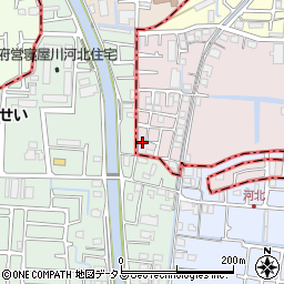 大阪府四條畷市二丁通町27-11周辺の地図