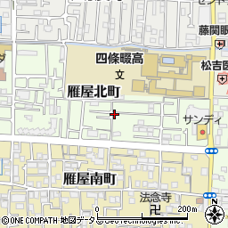 大阪府四條畷市雁屋北町19-1周辺の地図