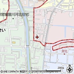大阪府四條畷市二丁通町27周辺の地図