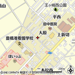 愛知県豊橋市中野町大原26周辺の地図