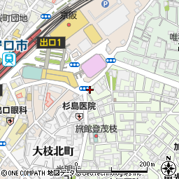 大阪府守口市大枝東町1-23周辺の地図