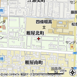 大阪府四條畷市雁屋北町16-9周辺の地図