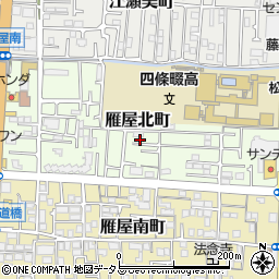 大阪府四條畷市雁屋北町16-11周辺の地図