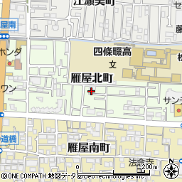 大阪府四條畷市雁屋北町16-12周辺の地図