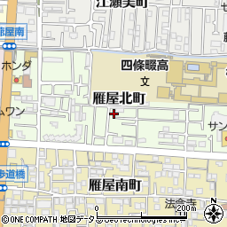 大阪府四條畷市雁屋北町16周辺の地図