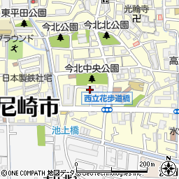 兵庫県尼崎市西立花町3丁目周辺の地図