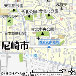 兵庫県尼崎市西立花町3丁目17周辺の地図