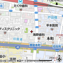 ススキ刺シユウ西宮店周辺の地図
