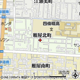 大阪府四條畷市雁屋北町16-22周辺の地図