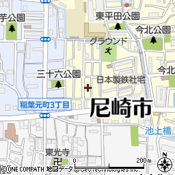 兵庫県尼崎市西立花町4丁目9周辺の地図