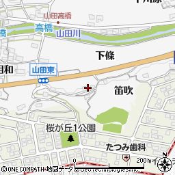 京都府精華町（相楽郡）山田（下條）周辺の地図