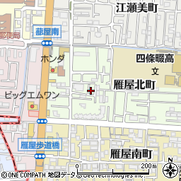 大阪府四條畷市雁屋北町11-6周辺の地図