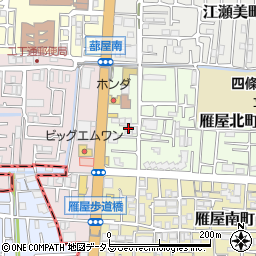 大阪府四條畷市雁屋北町7-8周辺の地図