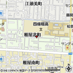 大阪府四條畷市雁屋北町17-28周辺の地図