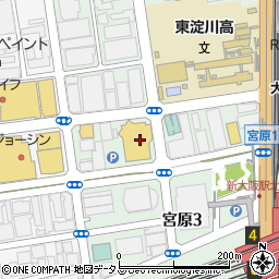 ホテルメルパルク大阪周辺の地図