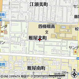 大阪府四條畷市雁屋北町17-29周辺の地図