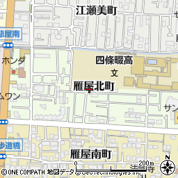 大阪府四條畷市雁屋北町17-32周辺の地図