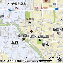 京都府木津川市木津清水23周辺の地図