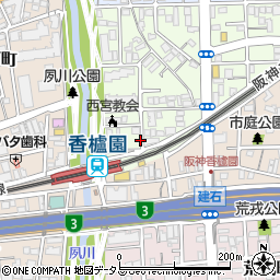 藤野邸_香櫨園宮西町akippa周辺の地図