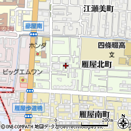 大阪府四條畷市雁屋北町11-8周辺の地図