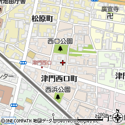 兵庫県西宮市津門西口町周辺の地図