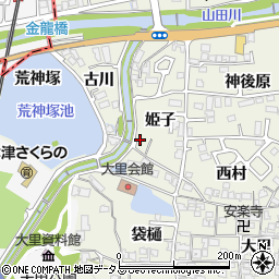 京都府木津川市相楽姫子周辺の地図