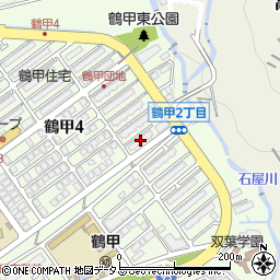 鶴甲コーポ６号館周辺の地図