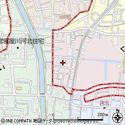 大阪府四條畷市二丁通町25周辺の地図