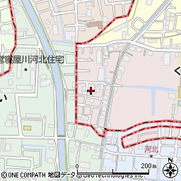 大阪府四條畷市二丁通町25周辺の地図