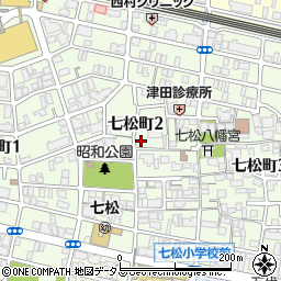 兵庫県尼崎市七松町周辺の地図
