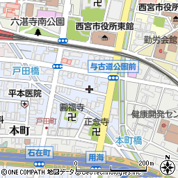 兵庫県西宮市与古道町周辺の地図