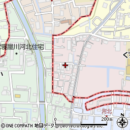 大阪府四條畷市二丁通町25-24周辺の地図