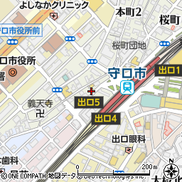 大阪府守口市本町周辺の地図