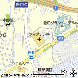 ヤマダデンキテックランド磐田店周辺の地図