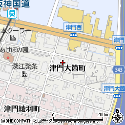 兵庫県西宮市津門大箇町周辺の地図