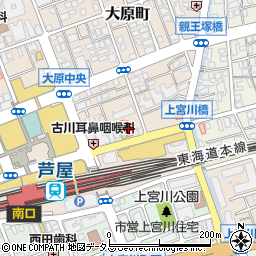 兵庫県芦屋市大原町5-20周辺の地図