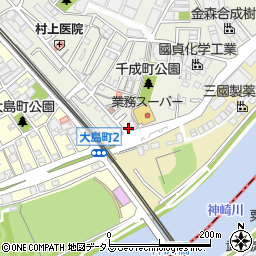 焼肉薩摩豊中店周辺の地図