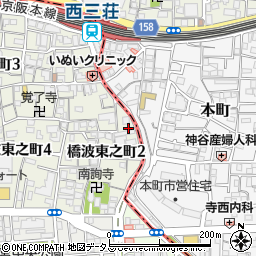 大阪府守口市橋波東之町2丁目5周辺の地図