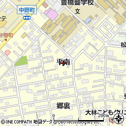 愛知県豊橋市草間町平南周辺の地図