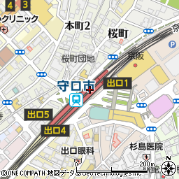 ユニクロ京阪守口店周辺の地図