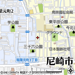 兵庫県尼崎市西立花町4丁目13周辺の地図