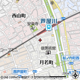 芦屋美蓉館周辺の地図