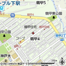 鶴甲コーポ１７号館周辺の地図